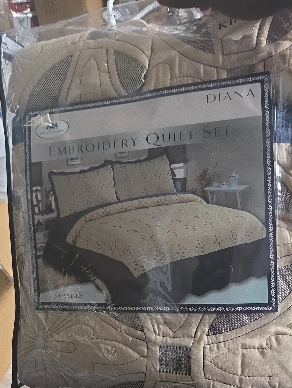 Diana Embroidery Quilt Set - Beige Comforter